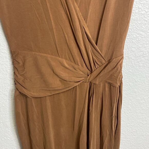 rag & bone Brown Midi wrap flattering crossover draped Dress - Picture 3 of 10